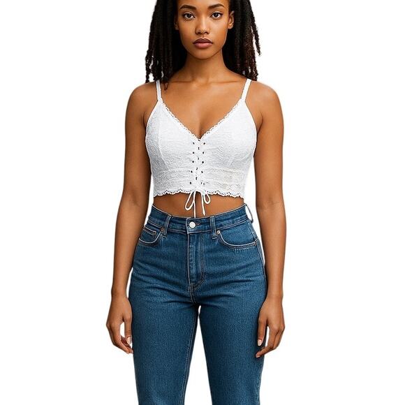 Cider White Lace Corset Crop Top Size 1X NWT Castlecore Fairycore Renaissance - Picture 10 of 10